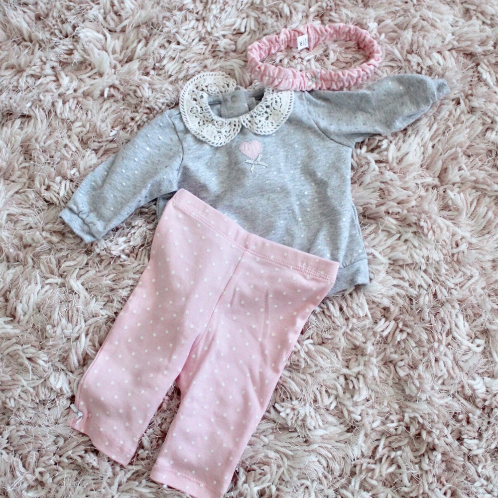 Little Me Girls Set with Matching Headband